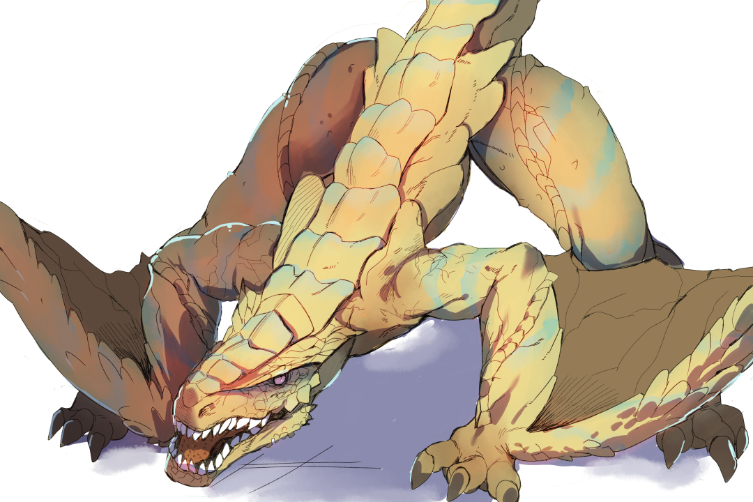 妙にお尻を突き上げて威嚇するティガレックス 