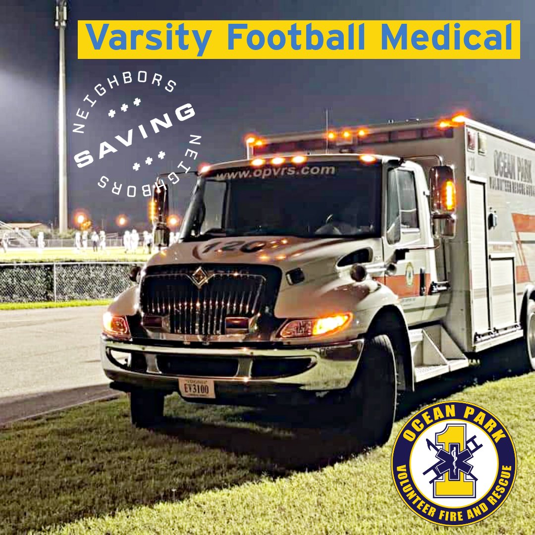 opvrs's tweet photo. Ocean Park Volunteer Rescue Squad was at Cox High School and Kellam High School for varsity football medical standby Friday night. 
#VBRescue #OPVRS #Varsity #FootballFriday #Medical #NonProfit #Volunteer #RescueSquad #VirginiaBeach #CoxFalcons #KellamKnights https://t.co/29uvBxlr5y