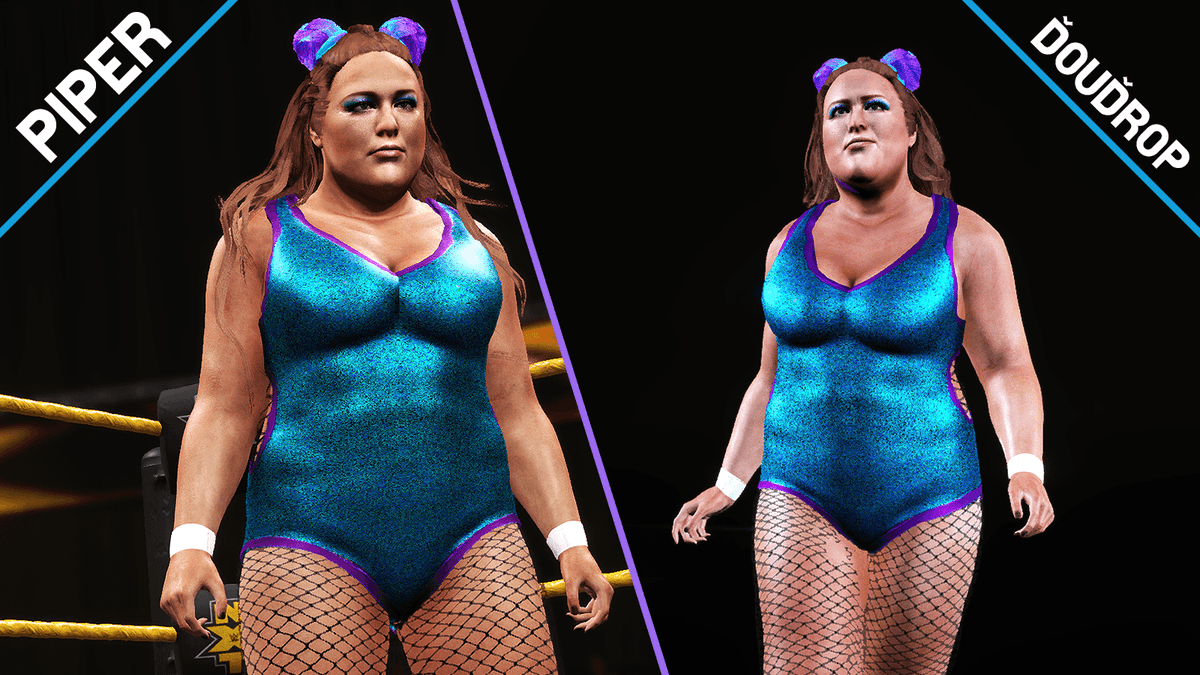 PWMods's tweet photo. #2KM: 'Doudrop [Piper Niven]' by Vel, available now! https://t.co/29Rlq0bfUT #2KModz #WWE2K19 #2KM #Modding #Gaming https://t.co/VM2hh4Tz8k