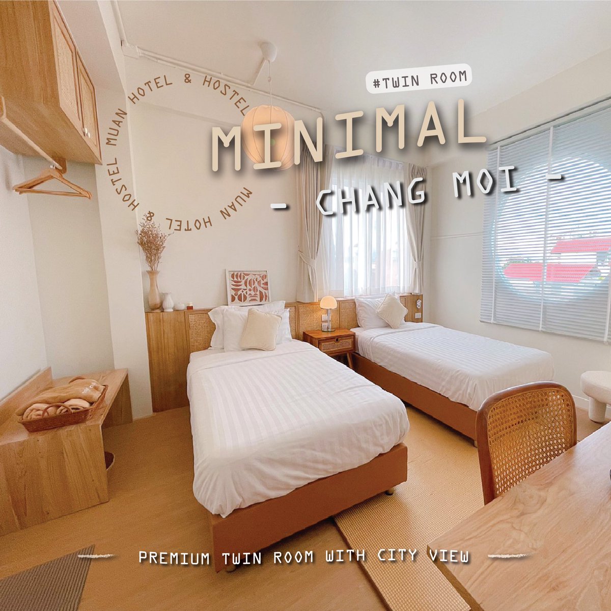 muanhotel's tweet photo. 📢ใหม่ !! ห้องช้างม่อย ทวินรูม @โรงแรมม่วน เชียงใหม่ 
✨ ตกแต่งสไตล์มินิมอลสุด หน้าต่างกลมวิวเมือง มุมถ่ายรูปเพียบบ :) 
- ราคาปกติ 2190 ลดพิเศษเหลือ 990 บาท
- พิกัด ใกล้ประตูท่าแพ 1 นาที / ถนนช้างม่อย
สอบถามข้อมูลทักเลย ☞ https://t.co/zVbMzXdXvq
#ที่พักเชียงใหม่ @Review_Thailand https://t.co/MNF2djBvNi