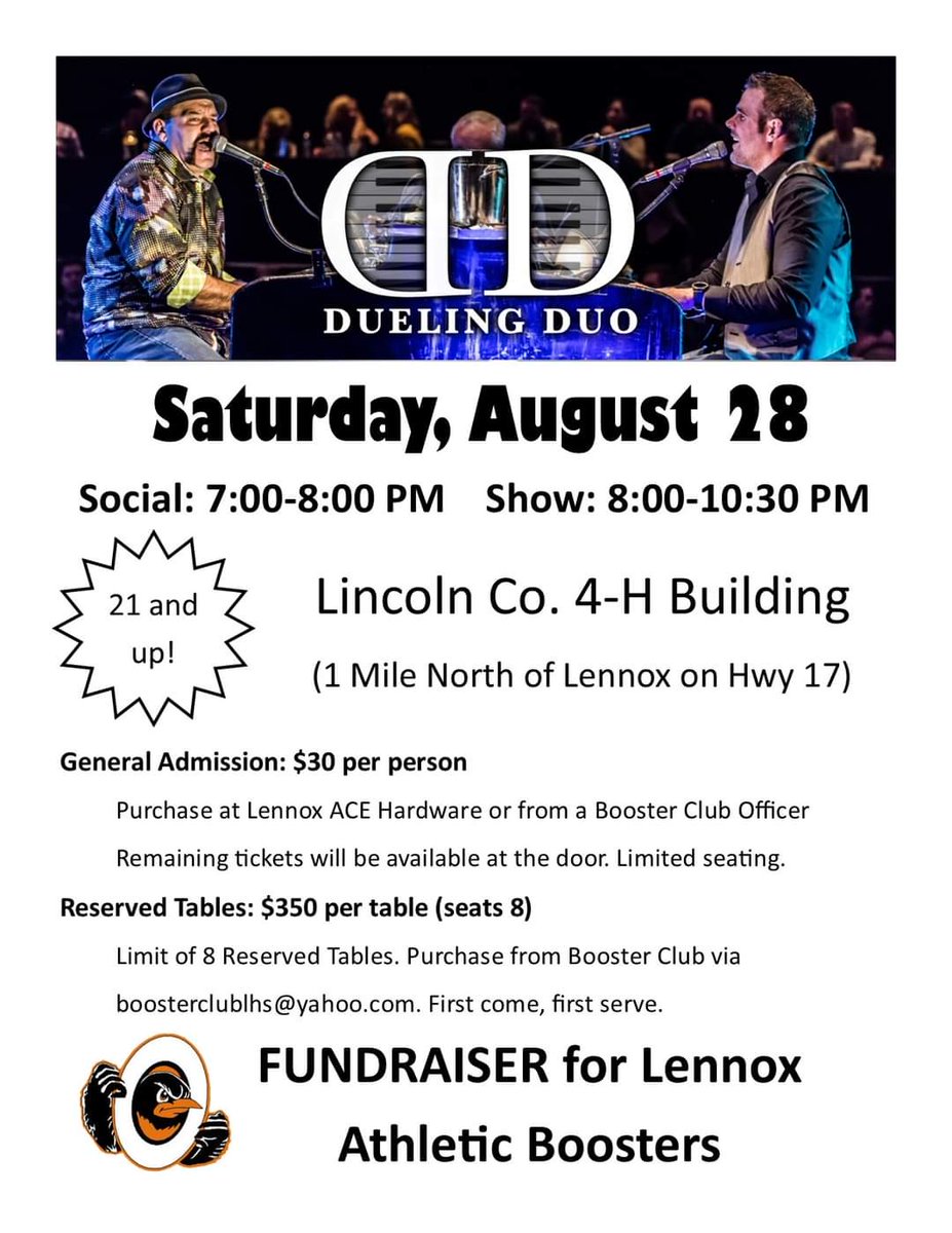 DuelingDuo's tweet photo. Tonight in Lennox we raise money for @LennoxOrioles https://t.co/8Pd5NvBd2X