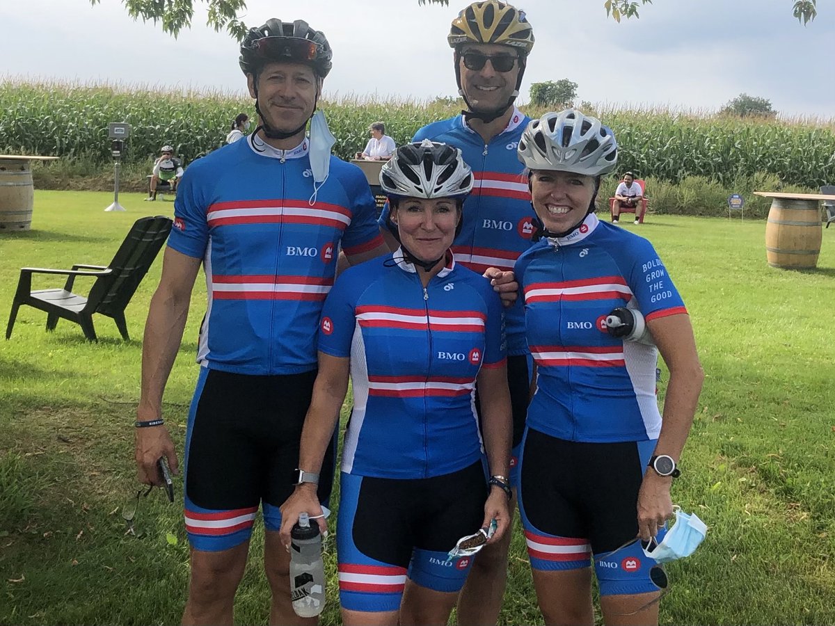 AdrianCLang's tweet photo. Another great ride for ⁦@thePMCF⁩ ⁦@RideToConquer⁩ with my ride pals on #teamBMO https://t.co/zJRS5FAQmE