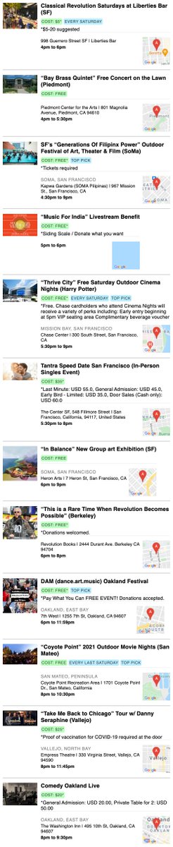Events for Saturday 8/28/21 sf.funcheap.com/2021/08/28 #sffuncheap