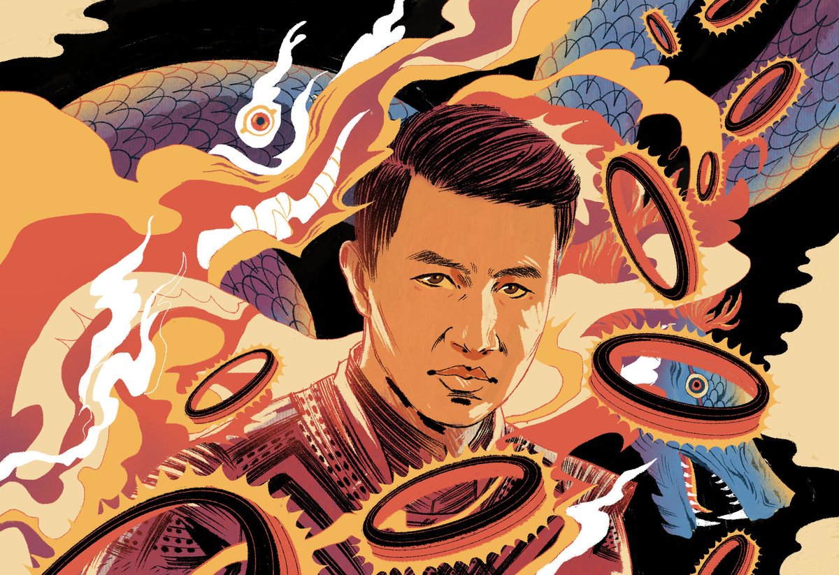 IsipXin's tweet photo. Shang-Chi illustration for an article on Inverse! https://t.co/oBlIVGBl6E