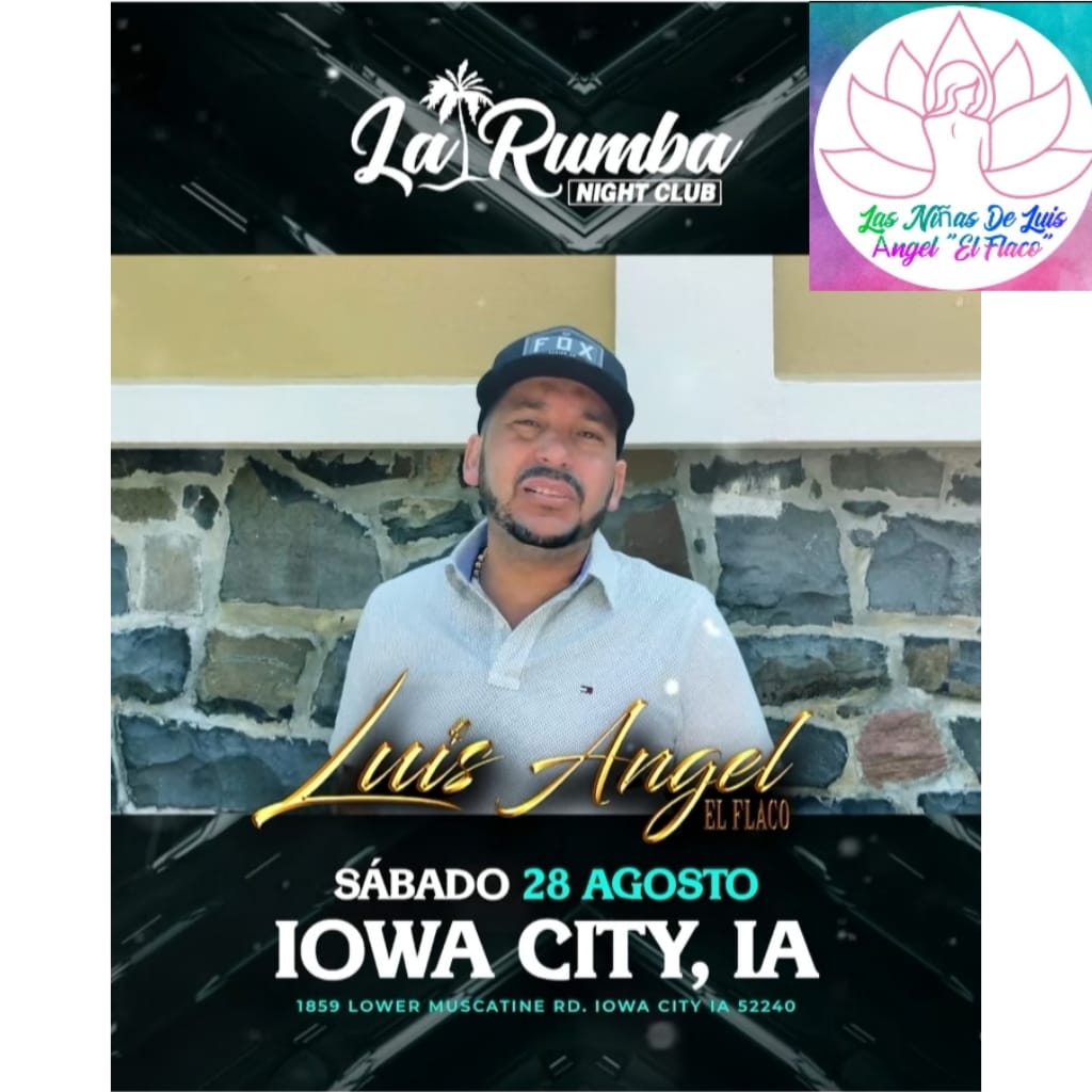 Hoy sábado 2️⃣8️⃣ De agosto llega a IOWA CITY, IA <a href="/luisangelelfla/">Luis Angel “El Flaco”</a> 🙌
¡¡¡No te lo puedes perder☺️!!! 

<a href="/ItzelFran18/">Itzel Franco</a>
<a href="/fuentes_meely/">Meely Fuentes</a>
<a href="/NinasLuisAngel1/">Las Niñas De Luis Ángel</a>