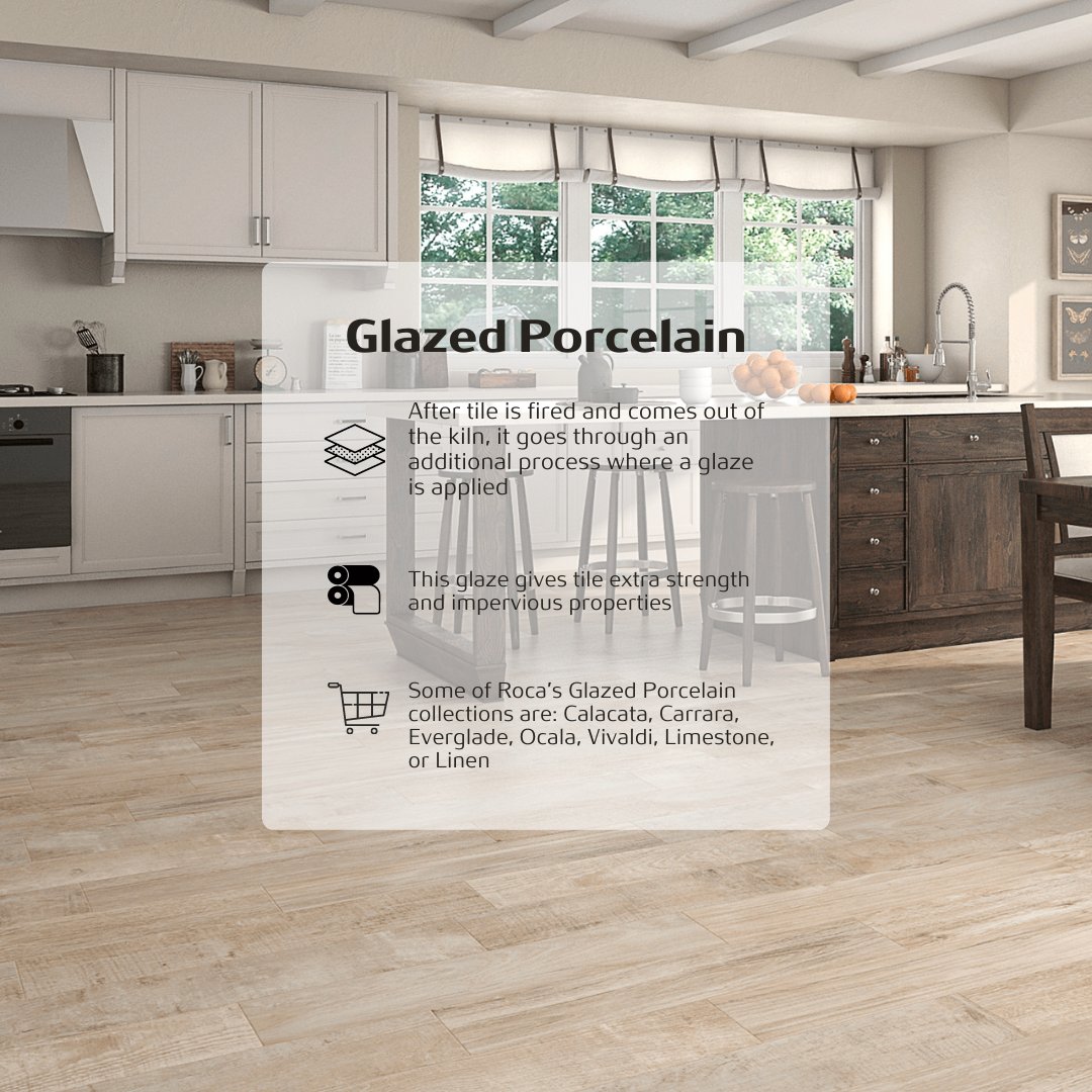 rocatileusa's tweet image. #Tile101 Have you ever wondered what's the difference between glazed, polished and color body porcelain? Swipe left to find out!