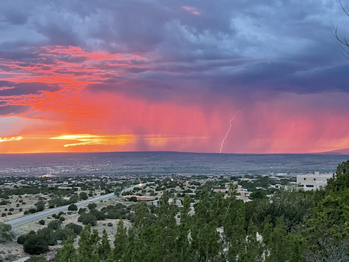 Always a show here in New Mexico #nmtrue #landofenchantment #NewMexico #placitasnm #weather #Lightning #sunset