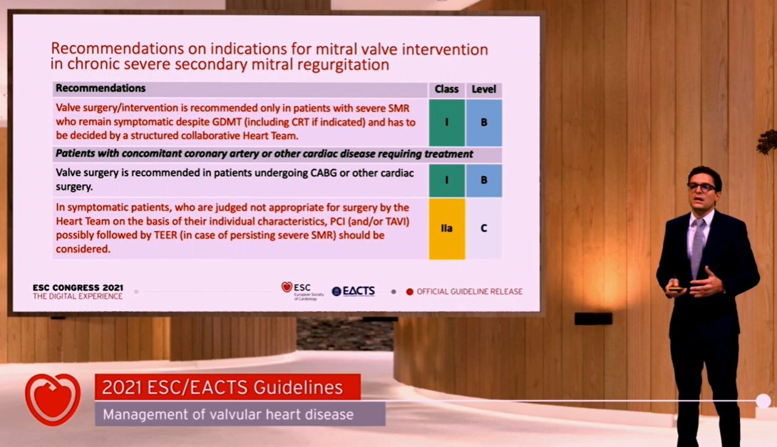 Treatment of primary MR: when watchful waiting, when repair, when TEER
Treatment of secondary MR: integrative approach, medical therapy, CRT, revascularization and surgery and TEER 
#ESCCongress #ESCGuidelines @FabienPraz @DFCapodanno @escardio