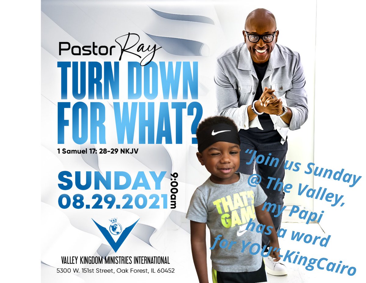 GM family…..Chicago we’re here this wknd, come join Me &amp; King Cairo 2moro morning <a href="/valleykingdom45/">Valley Kingdom Min.</a> for worship! 9am. 
There IS a word from The Lord #LetsGro