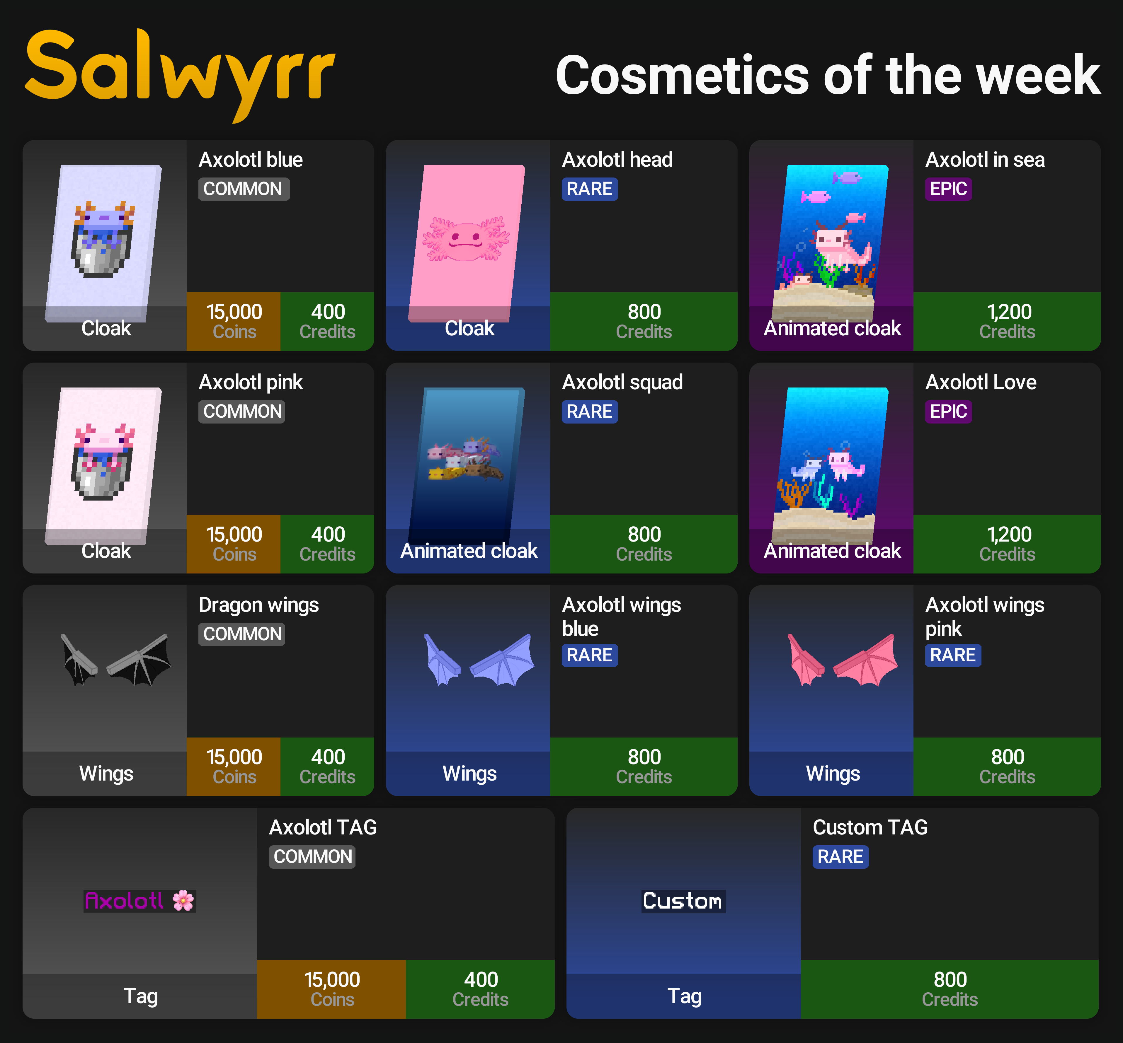 Salwyrr Client on X: New Axolotl collection available right now