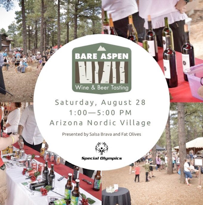 Headed to the 14th Annual Bare Aspen Wine and Beer Tasting sponsored by Salsa Brava and Fat Olives 🍷 🍺 
<a href="/Bigbootyfoody/">BigBootyFoody</a> <a href="/SOArizona/">Special Olympics Arizona #WeAreSOAZ</a> 
 
Purchase your tickets TODAY!  bareaspen.org

#WeAreSOAZ #FlagstaffAZ 
#SOAZBareAspen2021