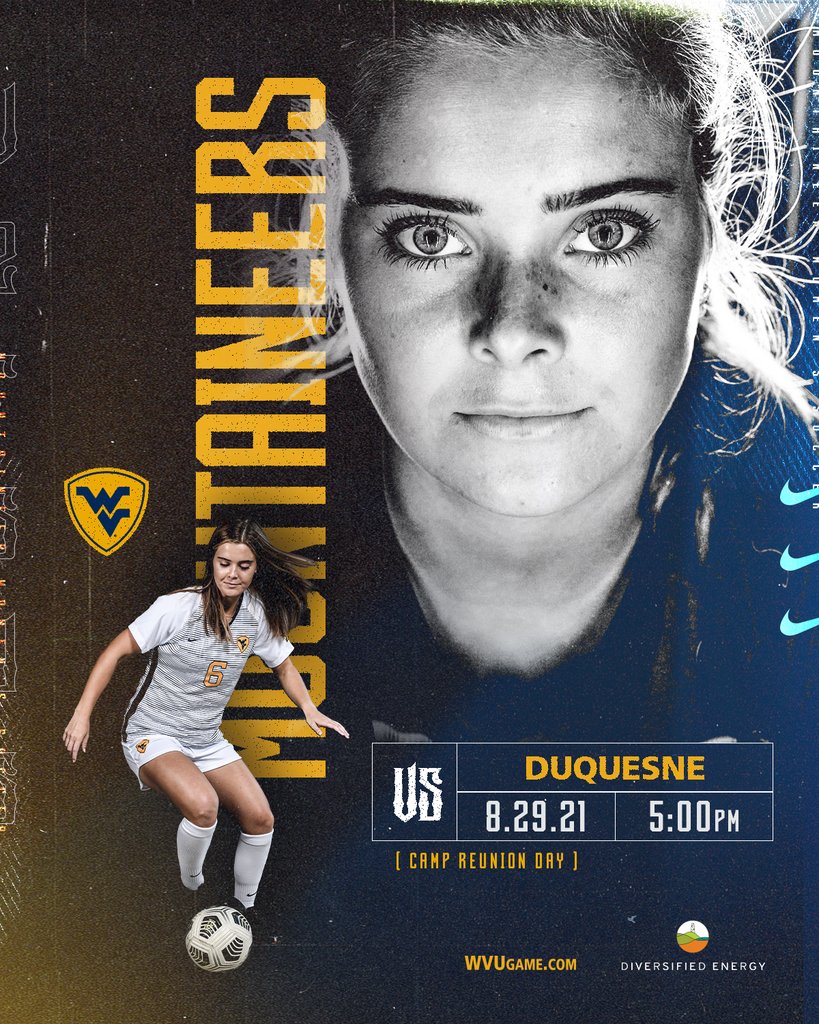 wvuwomenssoccer's tweet photo. The Mountaineers have a quick turnaround this weekend, as they prepare to host Duquesne at Dick Dlesk Soccer Stadium on Sunday! #HailWV

📰 https://t.co/pN1hLWbbNs 
🎟 https://t.co/elOPRQ2wbx https://t.co/aTtoy7e7jc