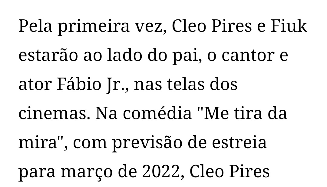 qgdofiukoficial's tweet photo. 🚨 MARÇO DE 2022: Segundo Jornal O Globo essa é a previsão para o lançamento do filme "Me Tira da Mira" que conta com Cléo, Fiuk e Fábio Junior juntos no elenco! Ansiosos? 😍

Fonte: https://t.co/EaUJFC5lFG https://t.co/CERIaR2IhD