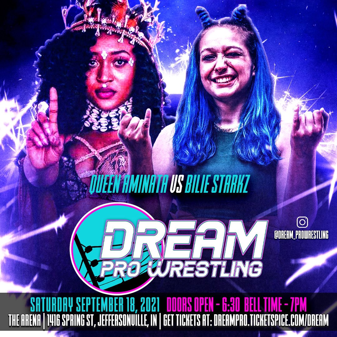 DREAM_ProWrest's tweet image. The #Queen @amisylle holds court September 18th against the #SpaceJesus herself, @BillieStarkz !

Tickets available at: dreampro.ticketspice.com/dream