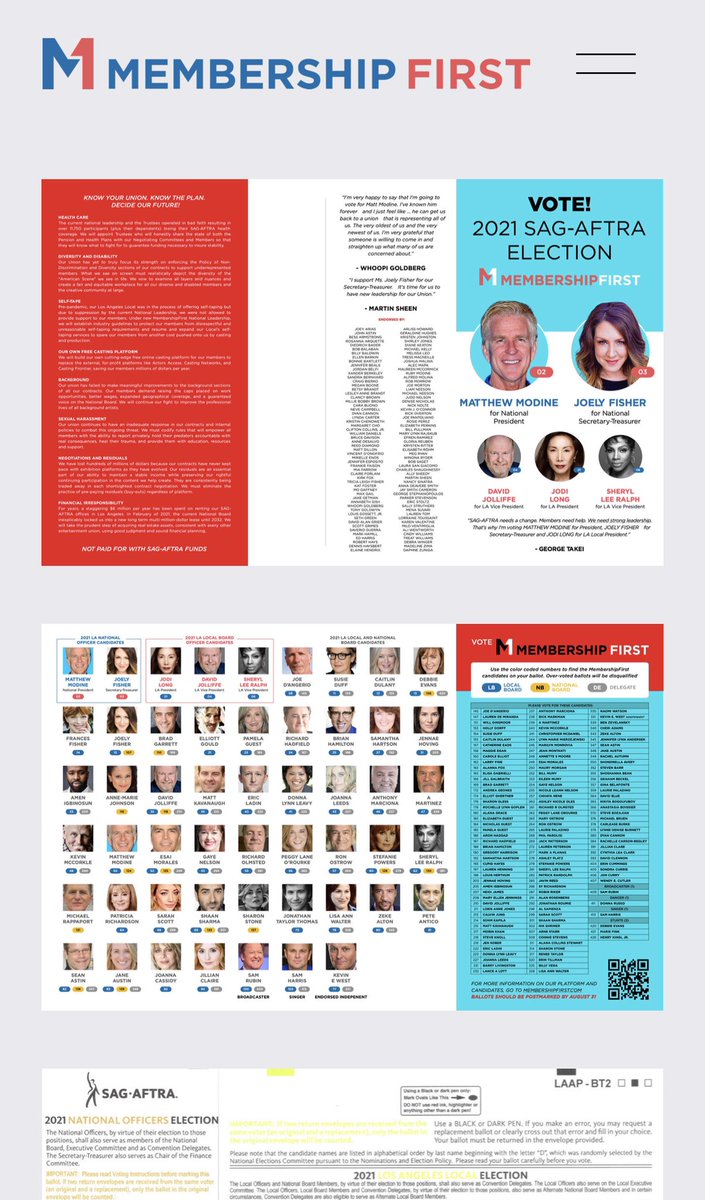 This is it friends @sagaftra We are @MembershipFirst Your ballots should be in by now. If they are not, go go go !!!! Get them in today! @MsJoelyFisher @MatthewModine @xoJodiLong @thesherylralph @TheDaveJolliffe @SeanAstin @MichaelRapaport #vote