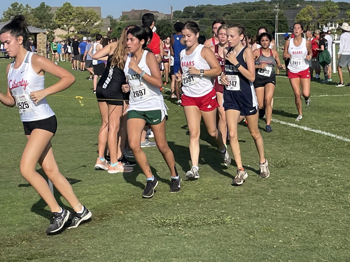 JV Elite girls were led by Fernanda S. at the Southlake Carroll invite. #waytogobears #uaxc #runningbears