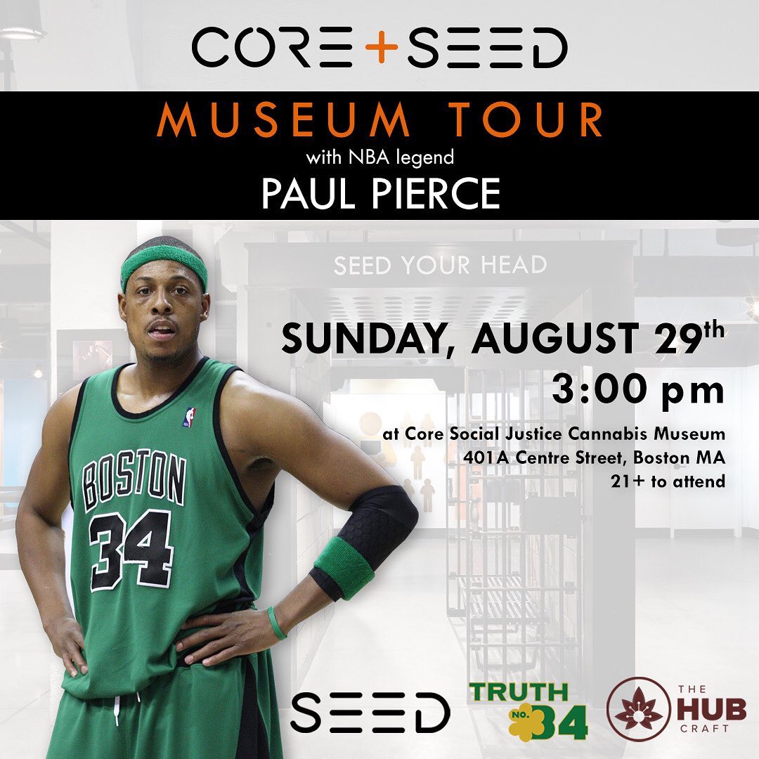 Join us tomorrow, Sunday, August 29th at 3:00pm, for a museum tour with NBA legend, Paul Pierce! @paulpierce will be visiting @seedyourhead + Core Social Justice Cannabis Museum to experience the current exhibition, American Warden, and to interact with… dlvr.it/S6VYHD