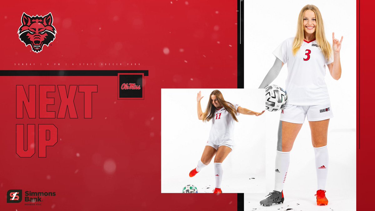 Home opener tomorrow against Ole Miss at the A-State Soccer Park #WolvesUp  

🆚 Ole Miss
📍 Jonesboro
🕓 4:00 pm

📄 Notes: bit.ly/3jpho1e