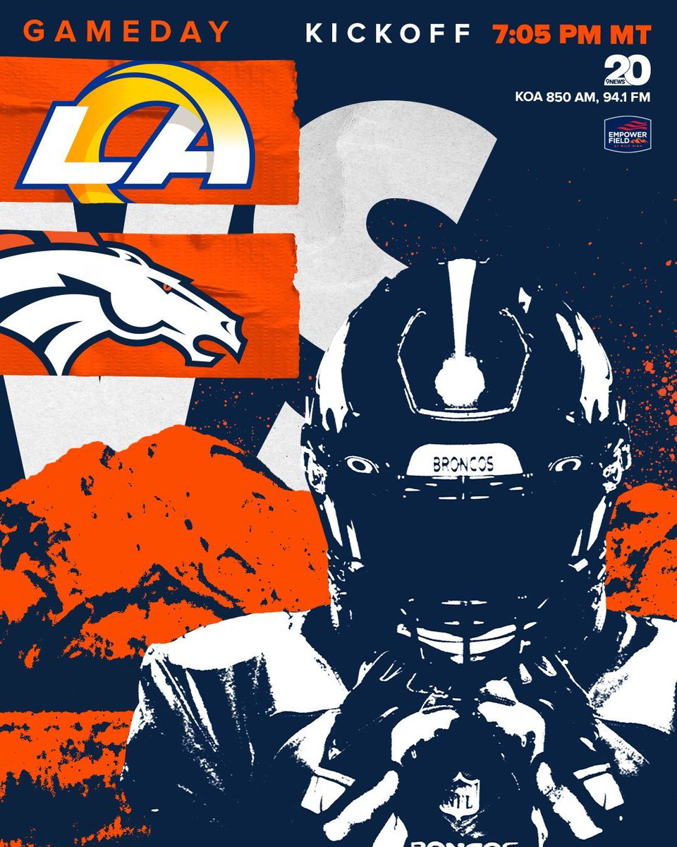 Broncos's tweet image. IT'S GAMEDAY in #BroncosCountry‼️

RT if you're ready for #LARvsDEN!