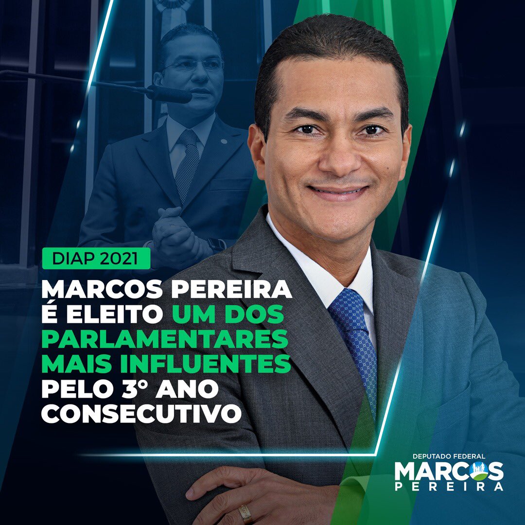 marcospereira04's tweet photo. Fui eleito, pelo 3° ano consecutivo, como um dos parlamentares mais influentes do Congresso Nacional, segundo o novo ranking do Departamento Intersindical de Assessoria Parlamentar (DIAP), sendo reconhecido pela forte característica de articulador, com capacidade para o consenso. https://t.co/p4c30fH3dm
