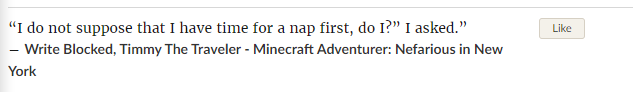 WriteBlocked's tweet image. My favorite Timmy The Traveler: Nefarious in New York quotesss #minecraftbooks #middlegrade #books #reading #amwriting