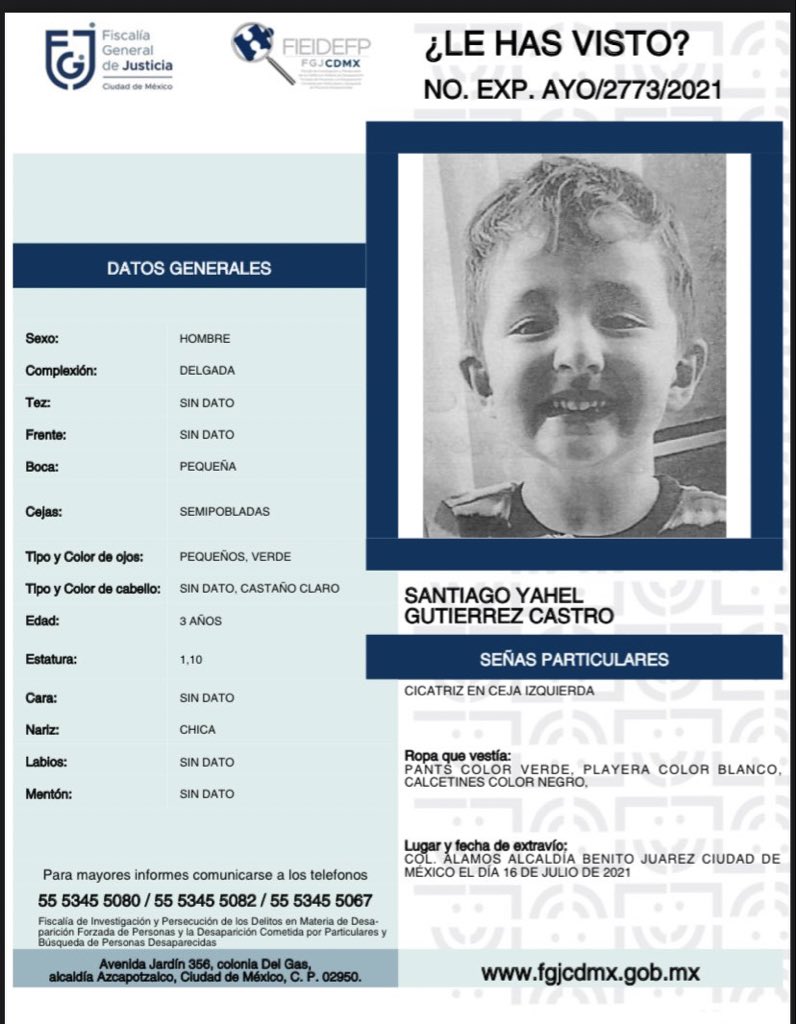 Ale___Leon's tweet image. Una vez más pido por favor me ayuden con su Rt para encontrar a Santiago . 

Su mami @dennicastro_ sigue buscándolo y está desesperada. 

Han pasado 3 días desde su primera publicación.