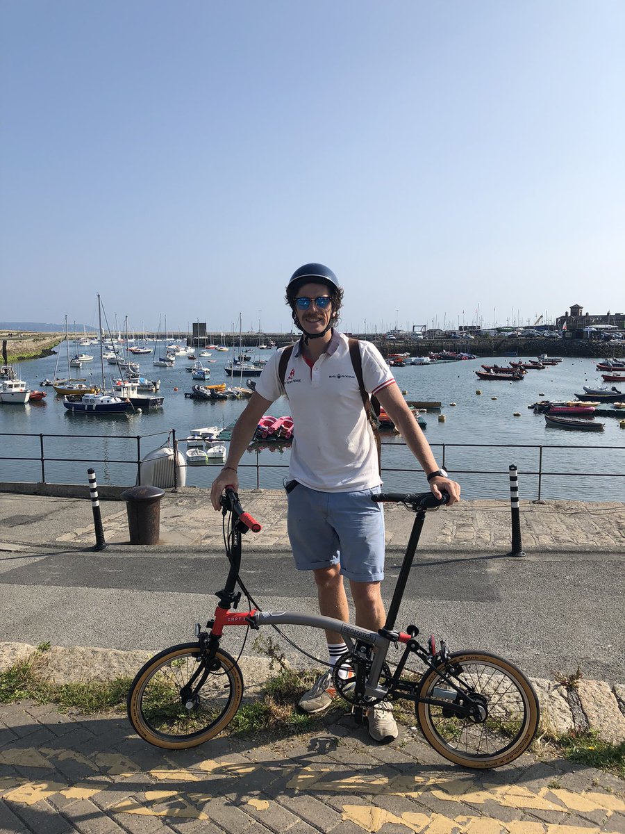 thedavidlowry's tweet photo. Jolly boating weather for #MyBWC awesome cycle down the coast of Dublin before a sail around the bay (brompton on board!) #brompton @BromptonBicycle https://t.co/waBb09Tbim