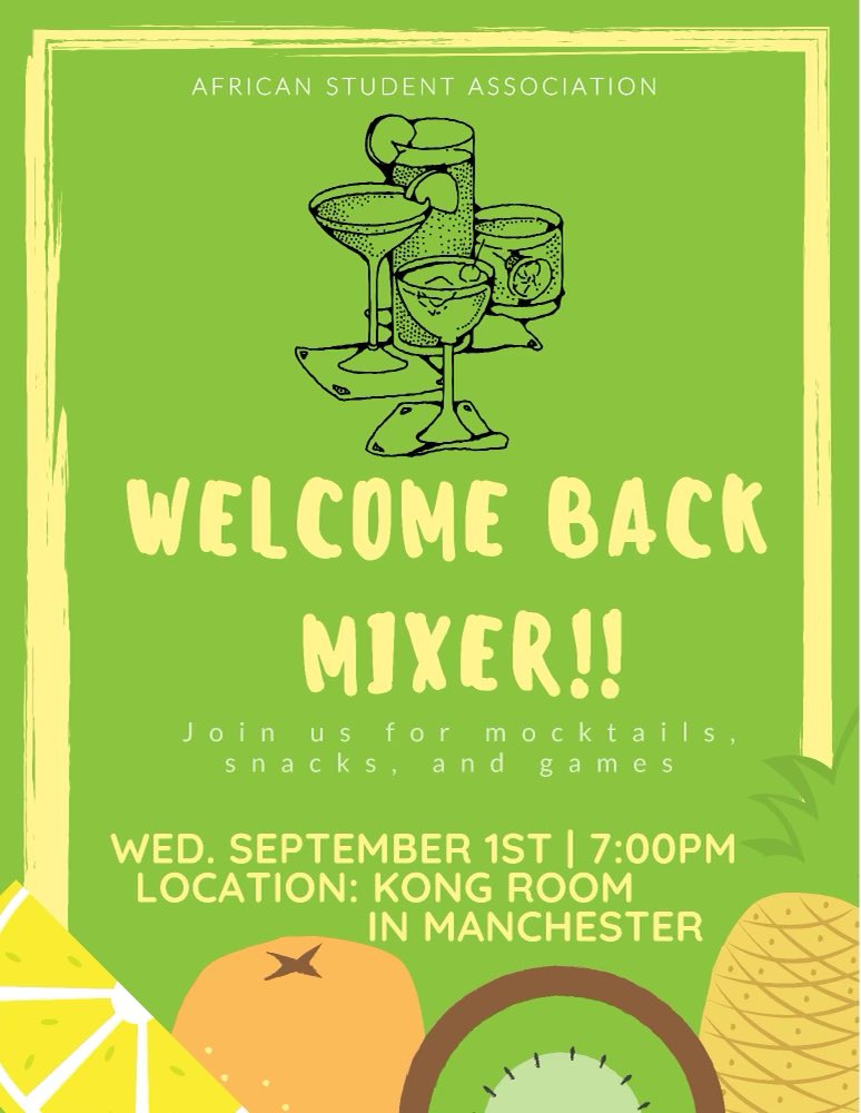 asa_ilstu's tweet photo. Don’t miss our welcome back mixer ! Wednesday September 1st @7:00pm. Come meet us, pick up a mocktail, and socialize! https://t.co/aFAGZAfwpz
