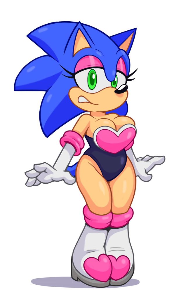 sonic_horny's tweet image. Be honest with me, do I look good wearing Rouge’s outfit? (Art belongs to Acstlu)