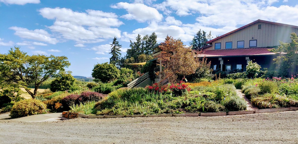 Tasting room with landscaping in Willamette Valley 