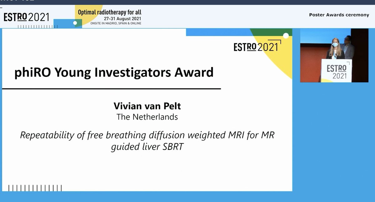 PhiroTweets's tweet photo. Many congratulations to Vivian van Pelt with the #phiRO Young Investigator Award! #ESTRO2021 @ESTRO_RT https://t.co/WtUNKN6oY0
