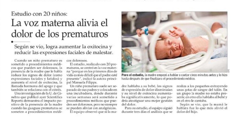 FlorenciaRE's tweet photo. ¡Que maravilla cómo la ciencia confirma lo que el instinto materno intuye desde siempre! Estudio demuestra cómo la compañía de la madre a través de su voz, conforta a bebés prematuros en incubadoras: sienten alivio en el dolor por tratamientos #Sabiasque #amordemadre #vivalavida https://t.co/A2rW8YUcOz
