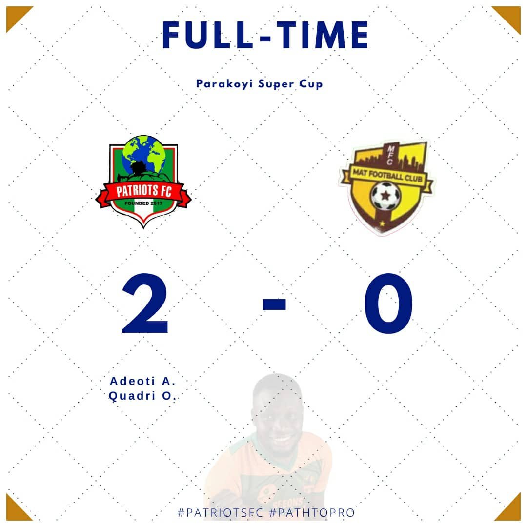 patriots_fc's tweet photo. We kicked off our #parakoyisupercup campaign with victory vs #matfc... maximum effort from the team and good to see the boyz in our newest match jersey😎💯... #wearepatriotsfc🇳🇬 #path2pro https://t.co/h0vxYigbx6