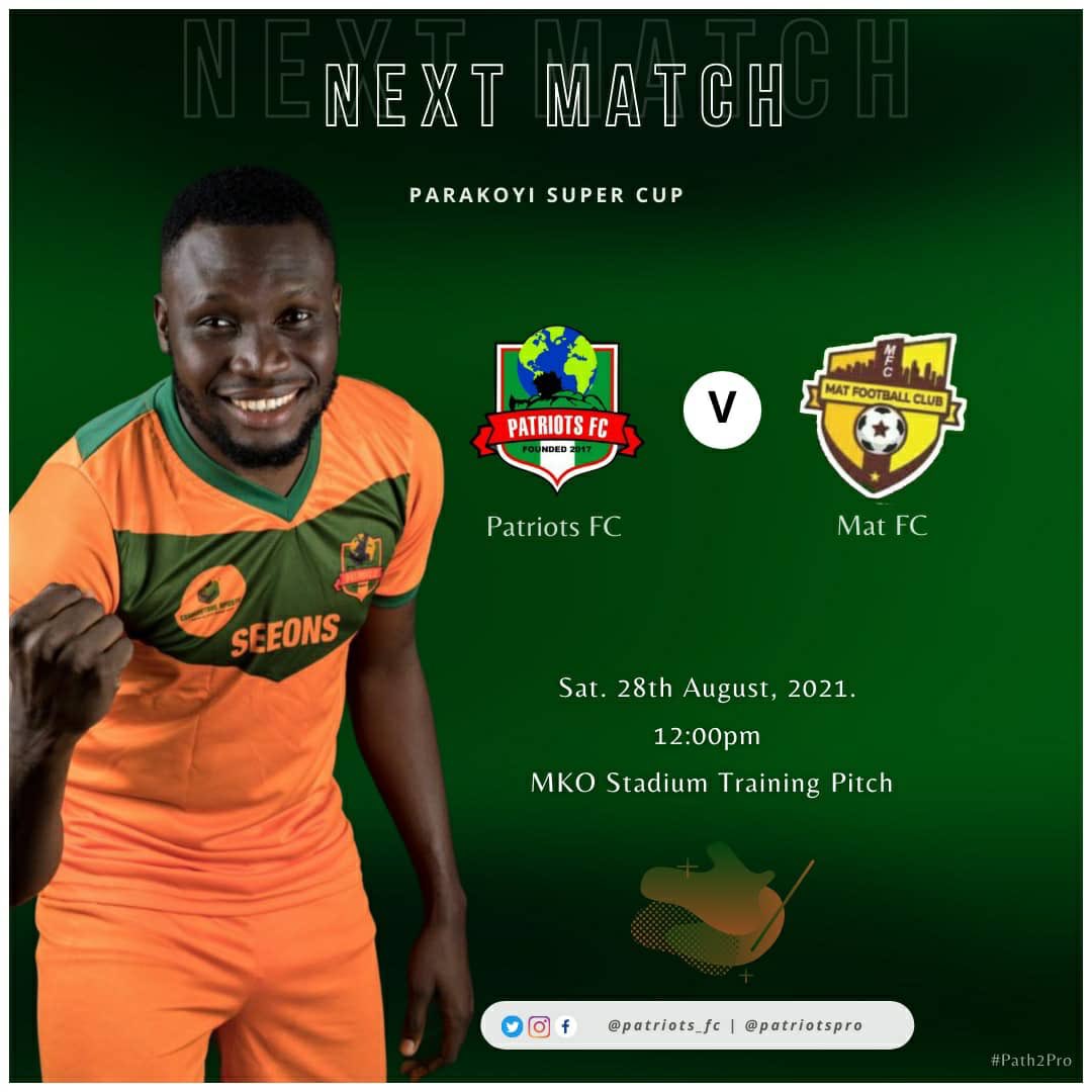 patriots_fc's tweet photo. We kicked off our #parakoyisupercup campaign with victory vs #matfc... maximum effort from the team and good to see the boyz in our newest match jersey😎💯... #wearepatriotsfc🇳🇬 #path2pro https://t.co/h0vxYigbx6