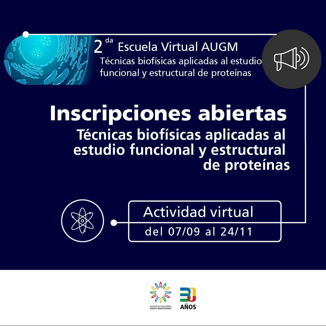 Postulaciones hasta el LUNES 30 de agosto!! Curso AUGM, una gran oportunidad para aprender sobre técnicas biofísicas aplicadas al estudio de proteínas con profesores de Brasil, Argentina, Uruguay y Chile!@augmoficial <a href="/uchile/">Universidad de Chile</a> <a href="/min_ciencia/">Ministerio de Ciencia</a> #protein #proteinas #biophysics #biofisica