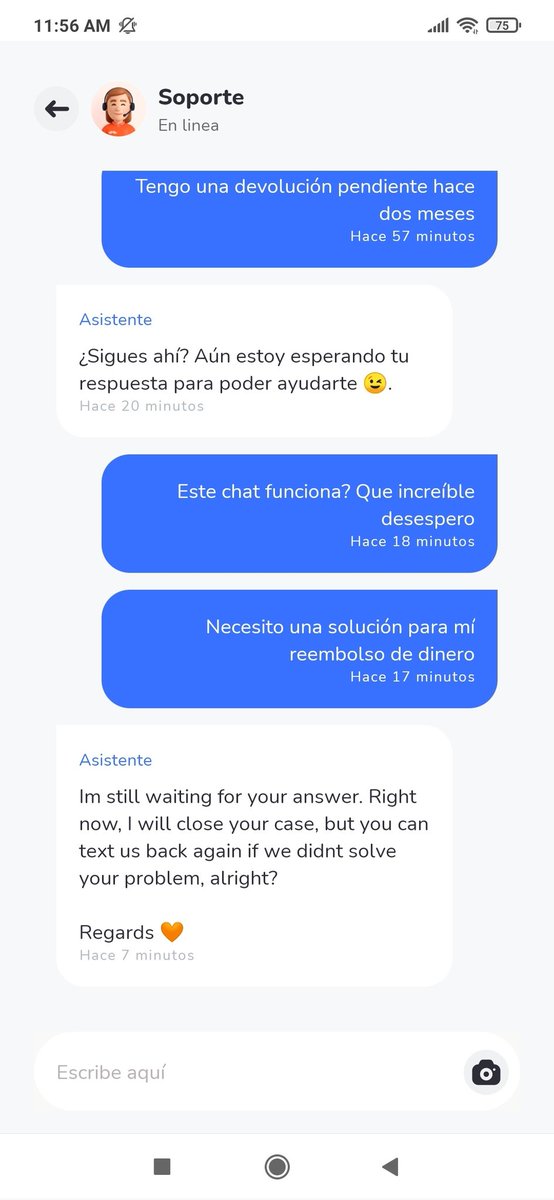 Thethinkerjuan's tweet photo. @RappiColombia Así funciona el chat de @RappiColombia cuando se pide un reembolso. Dos meses y aún sin respuesta https://t.co/tuOekf7Z5L
