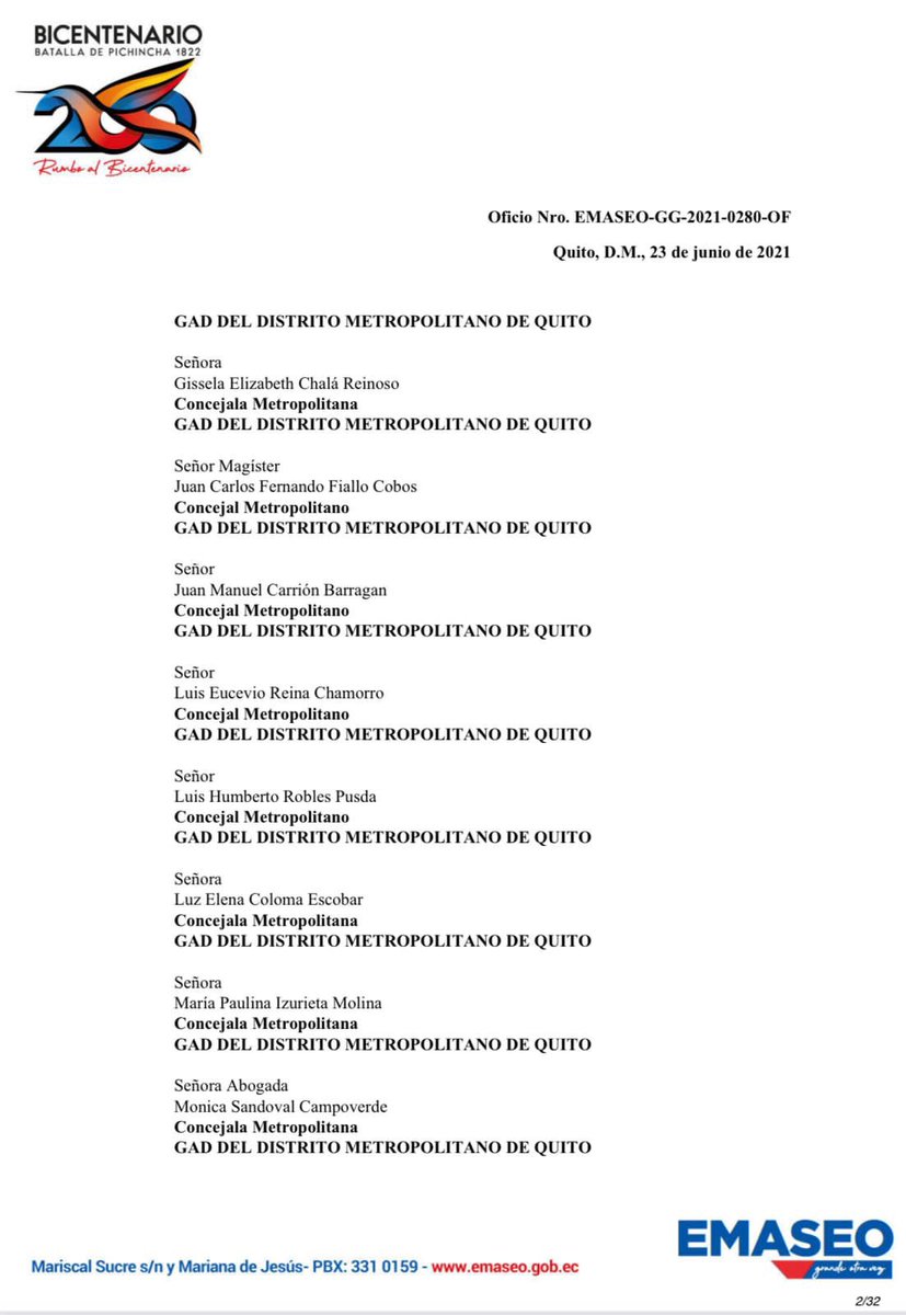 EcoGaete's tweet photo. @ZULNELEA @EmAseoQuito Estimada concejala @ZULNELEA, el pasado 23 de junio, le enviamos a usted y a todos los concejales un oficio extenso sobre el contrato con Recobaq. Hoy le estamos remitiendo nuevamente el referido oficio a través del sistema de gestión documental. https://t.co/aXke6s72eu