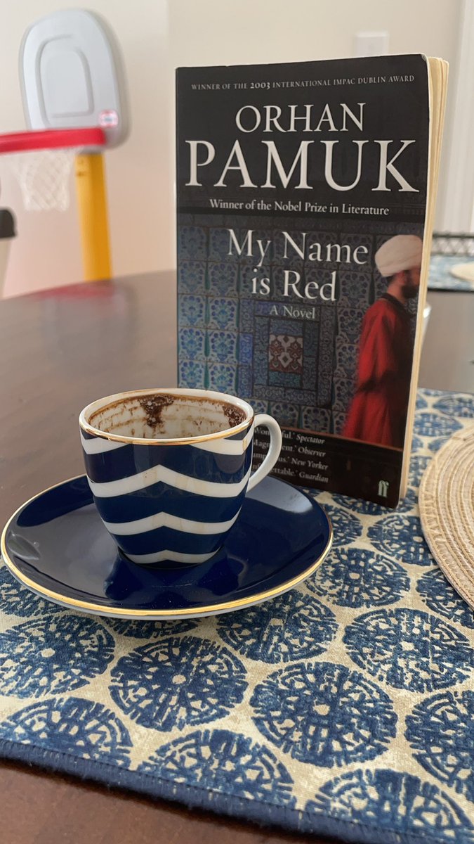 I am drinking #turkishcoffe and reading #orhanpamuk #whatareyoudoing
