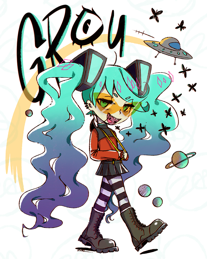ZaaTheDemon's tweet photo. 👽Grou👽 the extraterrestrial Miku
👽https://t.co/g6CU1SOcUg👽
🛸
🛸
🛸
🛸
#VOCALOID #hatsunemiku #Miku #fanart? #drawing #ミク #初音ミク #arrrt #Grou #AlienMiku #ZaaTheDemonOC #originalcharacter #GrouGrou #alien #punk #extraterrestrial #space #astronaut https://t.co/PK5UpRgkC4