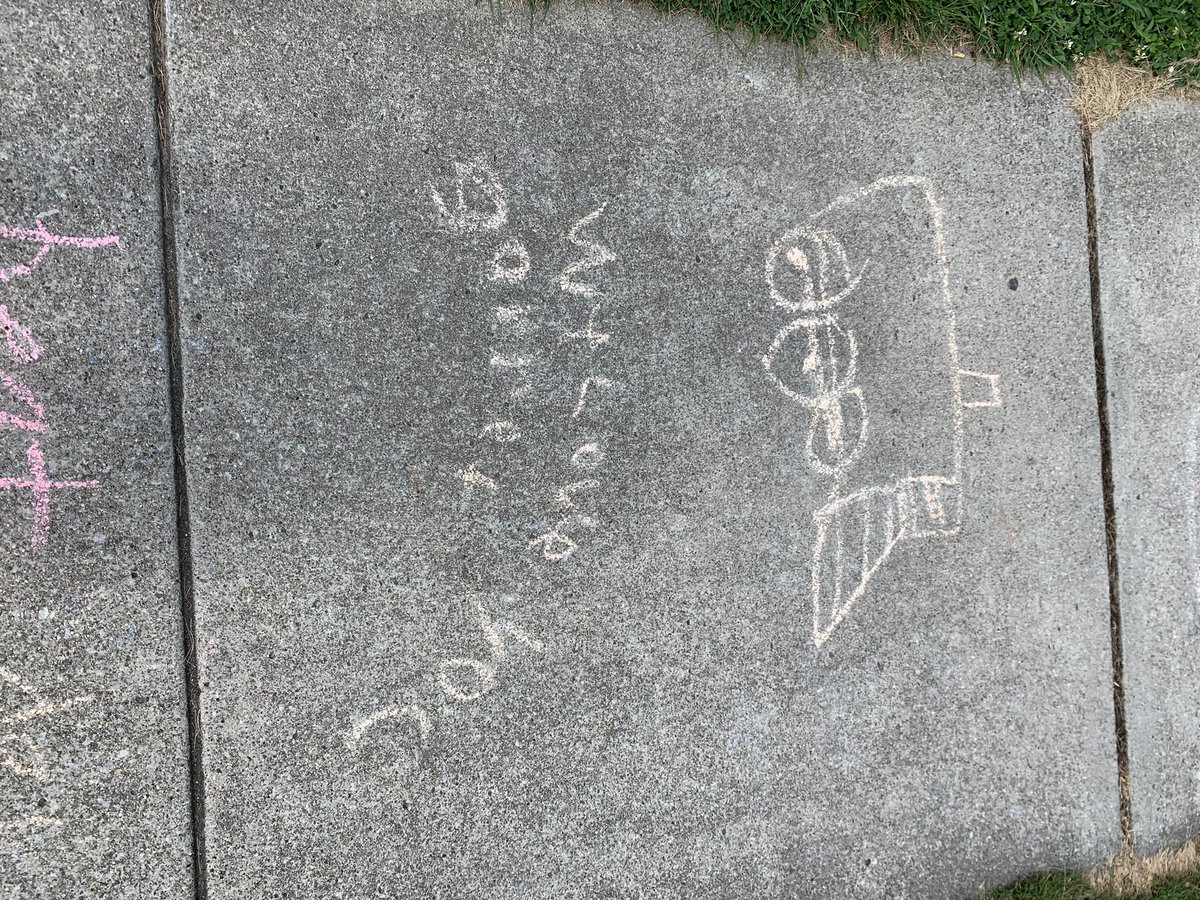 GHSfootball1's tweet photo. Thanks to Mrs Storie’s class for the messages on the sidewalk we use to come out for games. They are much appreciated.  Might have to come visit you guys soon. https://t.co/3cweqrqGEk