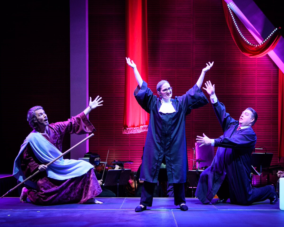"Soaring voices represent soaring sentiments in Derrick Wang's one-act opera <a href="/ScaliaGinsburg/">Scalia/Ginsburg (the opera)</a>." -<a href="/ArkansasOnline/">AR Democrat-Gazette</a> 

Read the full review: wjcf.co/3DqINYx

Photo: Wendy Kelley