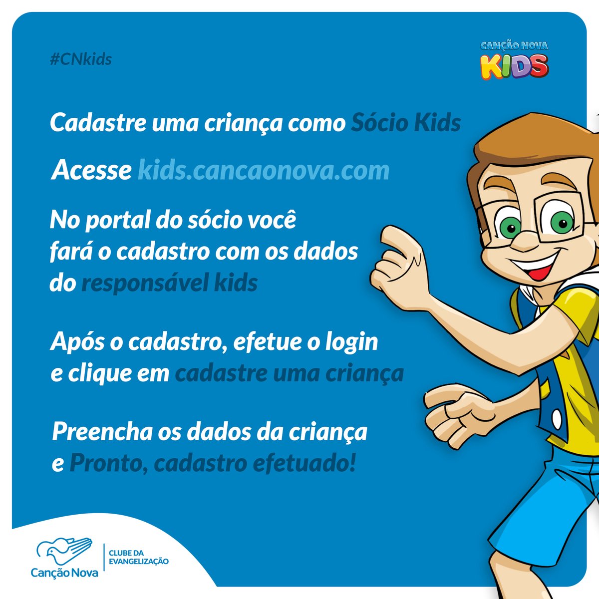 Cadastre uma criança como sócio kids para que ela receba todo mês um conteúdo exclusivo que evangeliza brincando!😊
⠀
É muito simples, acesse
▶kids.cancaonova.com e cadastre uma criança 🙏❤

#cancaonova #oracao #kids #evangelizar #generosidade #cnkids #diversao