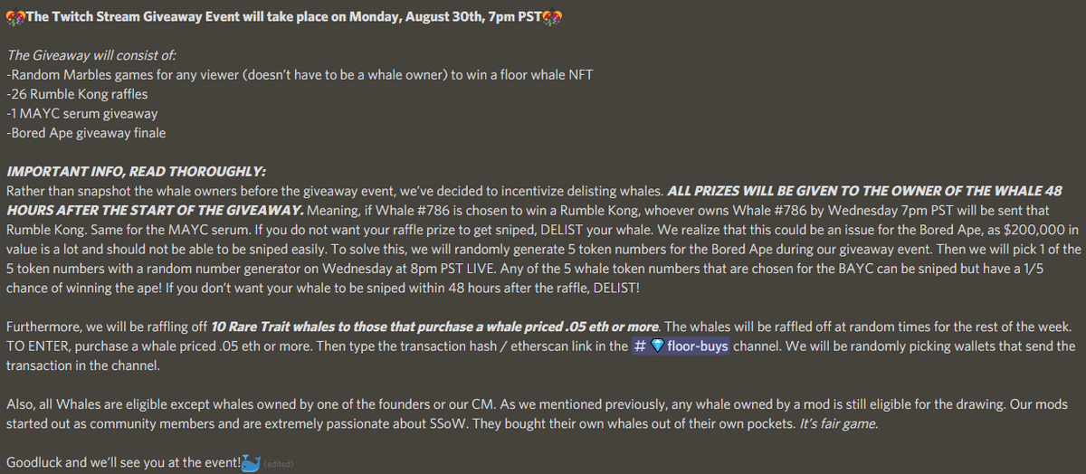 SSofWhales's tweet photo. Very Important Info about our Giveaway Event!

Please read thoroughly: https://t.co/vYIfJ78ZSD
