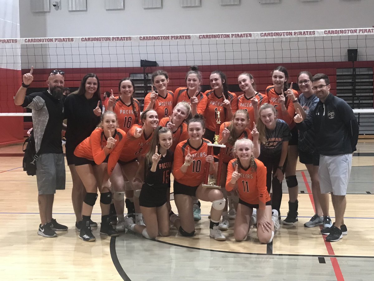 DTownPacers's tweet image. Varsity VB champs today at Cardington Invitational 3-0. Thursday the Varsity team won at Worthington Kilbourne. Congrats. Pacer Nation ! 🐎