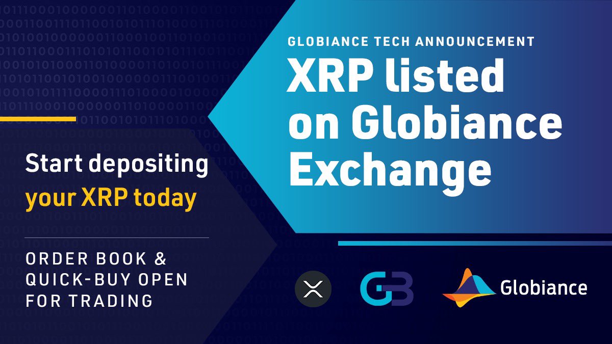 Şimdi bir güzel haber #xrp #ripple cephesinden <a href="/globiance/">Globiance</a> #xrp yi listeledi hayırlı olsun 😎😎👊🏻👊🏻