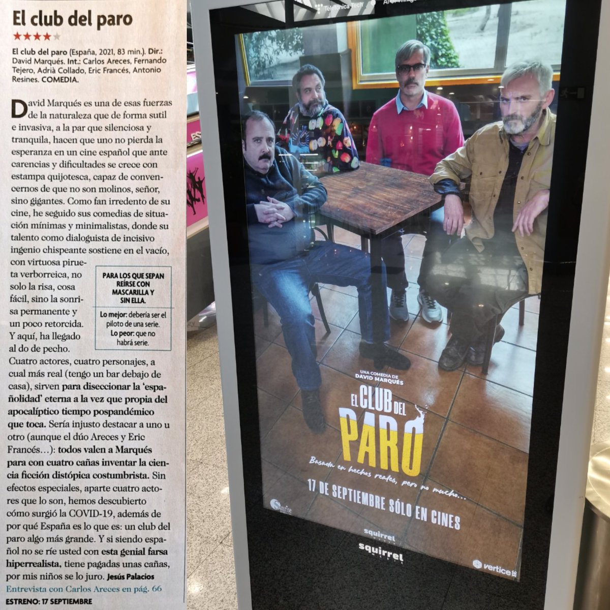 RamiroAcer's tweet photo. Ya se ha publicado el @fotogramas_es de septiembre, y esta es la crítica de #Elclubdelparo !!!
ESTRENO EL 17 DE SEPTIEMBRE!
@aisladomarques #CarlosAreces @fertejerom @adriacollado #ericfrances #cineespañol #cine #Estreno #17deseptiembre #comedia #estrenodecine @vertice360_cine https://t.co/eqThnZ5N95