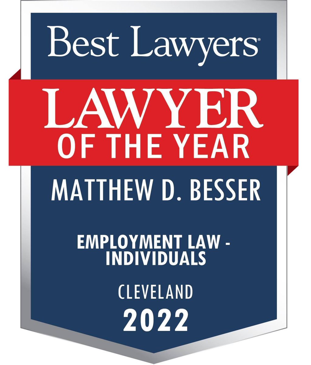 @BestLawyers names Matthew D. Besser the 2022 #Cleveland “Lawyer of the Year” for employment law representing individuals.

Find out more: bbgohio.com/blog/besser-na…

#bestlawyers #lawyeroftheyear #discriminationattorney #wrongfulterminationattorney #employmentlaw