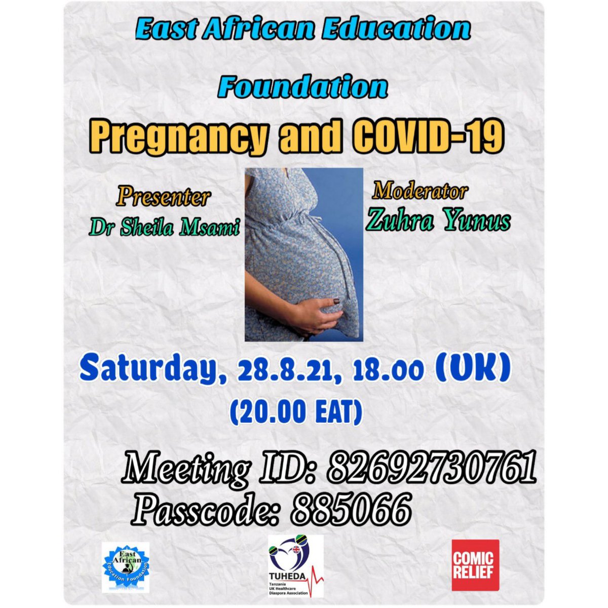 Ili nitimize Majukumu yangu #BaloziCOVID19 vizuri nimeshiriki Mkutano wa kuhusu Usalama wa #ChanjoCOVID19 kwa Wanawake Wajawazito. Mkutano uliandaliwa na <a href="/TUHEDA_TZ/">Tuheda</a> na East African Education Foundation; Mada ilitolewa na Dr. Sheila na kuongozwa na <a href="/venusnyota/">zuhura yunus</a>. Nimejifunza mengi.