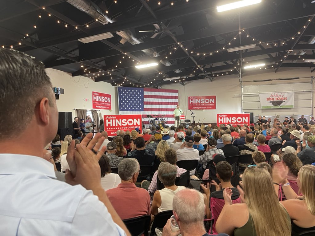 NunnForCongress's tweet photo. WOW! @hinsonashley throws a heck of a BBQ! Next up: a plate of pulled pork 🐷 🇺🇸 #BBQBash https://t.co/4yTOckJhrD