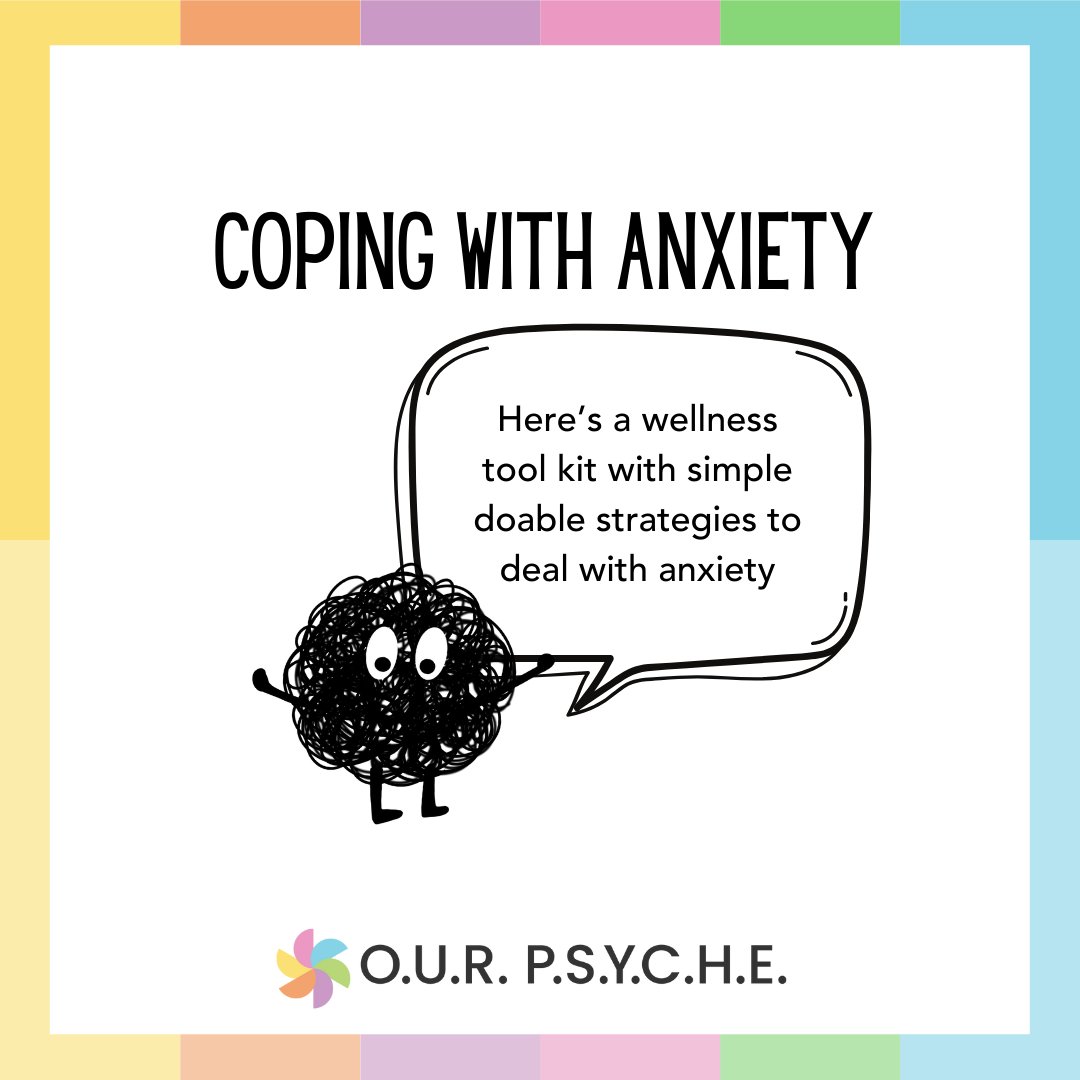 our_psyche's tweet photo. As we've decoded Anxiety, let's cope with it together. 🫂
This second post, is a mini well-being toolkit where we shall learn the easy but effective ways to cope with our emotions.
You can also check out the blogpost at out website here- https://t.co/nN49Se2aAF https://t.co/lw5NjfEjdI